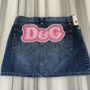 Dolce & Gabbana Vintage Denim Skirt Y2K 100% Authentic